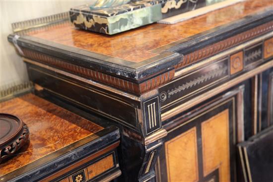 Lamb of Manchester. A Victorian Aesthetic period dwarf library bookcase, W.14ft 7in. D